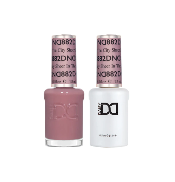 DND Sheer In The City #882 – Dusty Peachy Pink Sheer Gel & Nail Polish Duo | DND DC Duo Set