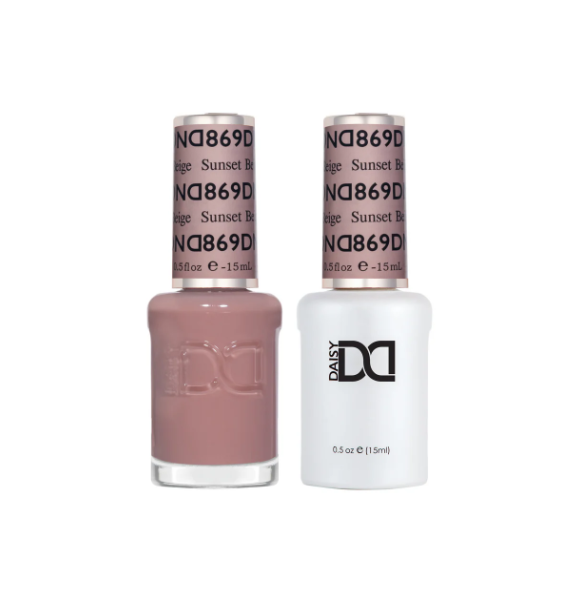 DND Sunset Beige #869 – Sheer Peachy Beige Gel & Nail Polish Duo | DND DC Duo Set