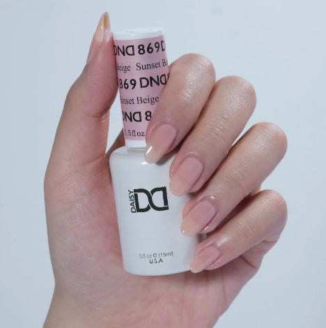 DND Sunset Beige #869 – Sheer Peachy Beige Gel & Nail Polish Duo | DND DC Duo Set