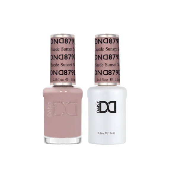 DND Sunset Suede #879 – Peachy Chestnut Sheer Gel & Nail Polish Duo | DND DC Duo Set