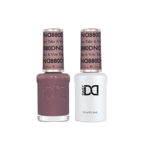 DND Take A Vow #880 – Rosy Pink Gel & Nail Polish Duo | Creamy Brown Undertones | DND DC Duo Set