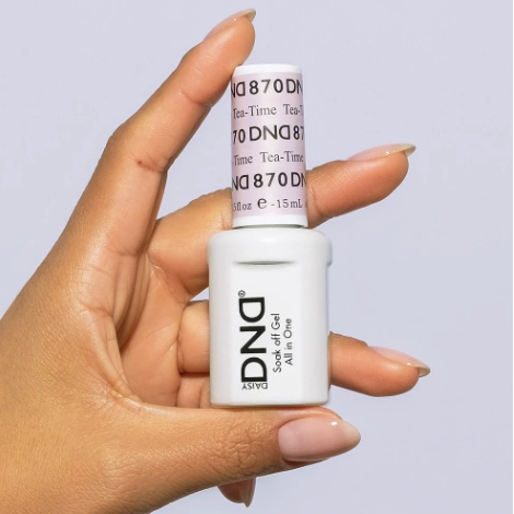 DND Tea-Time #870 – Soft Rosy Pink Sheer Gel & Nail Polish Duo | DND DC Duo Set
