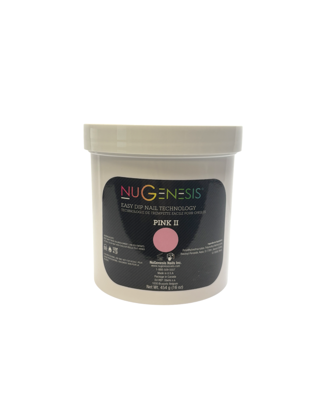 NuGenesis Dip Powder Pink II – 16oz Professional Size, Soft Classic Pink for Flawless French Nails, Natural Nail Enhancements