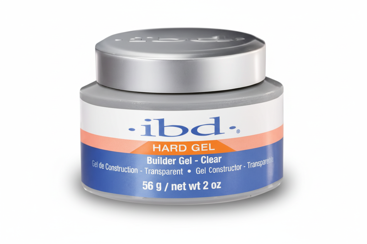 Jar of ibd Hard Gel on a white background