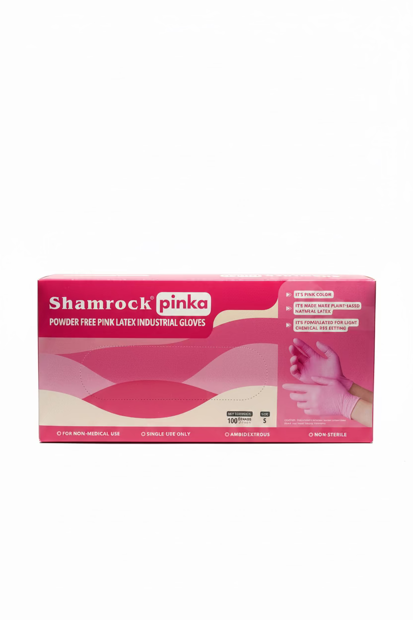 Pink Latex Gloves | Powder-Free, 100 Count | Disposable Medical & Cleaning Gloves