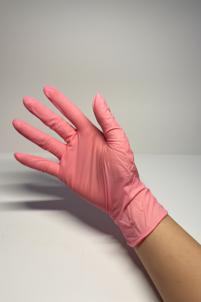 Pink Latex Gloves | Powder-Free, 100 Count | Disposable Medical & Cleaning Gloves