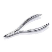 Pair of silver pliers on a white background