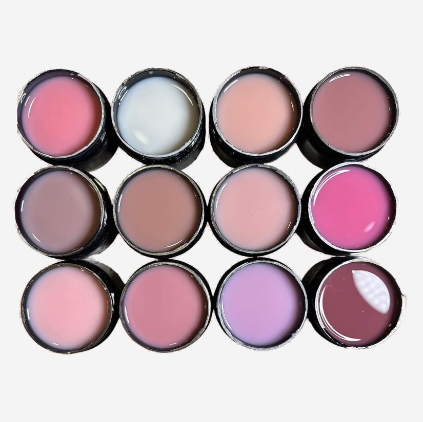 LUX Dreamer Collection: Pink & Nude Builder Gel Kit – HEMA Free, Low Heat, with Free Display Swatch & Brushes