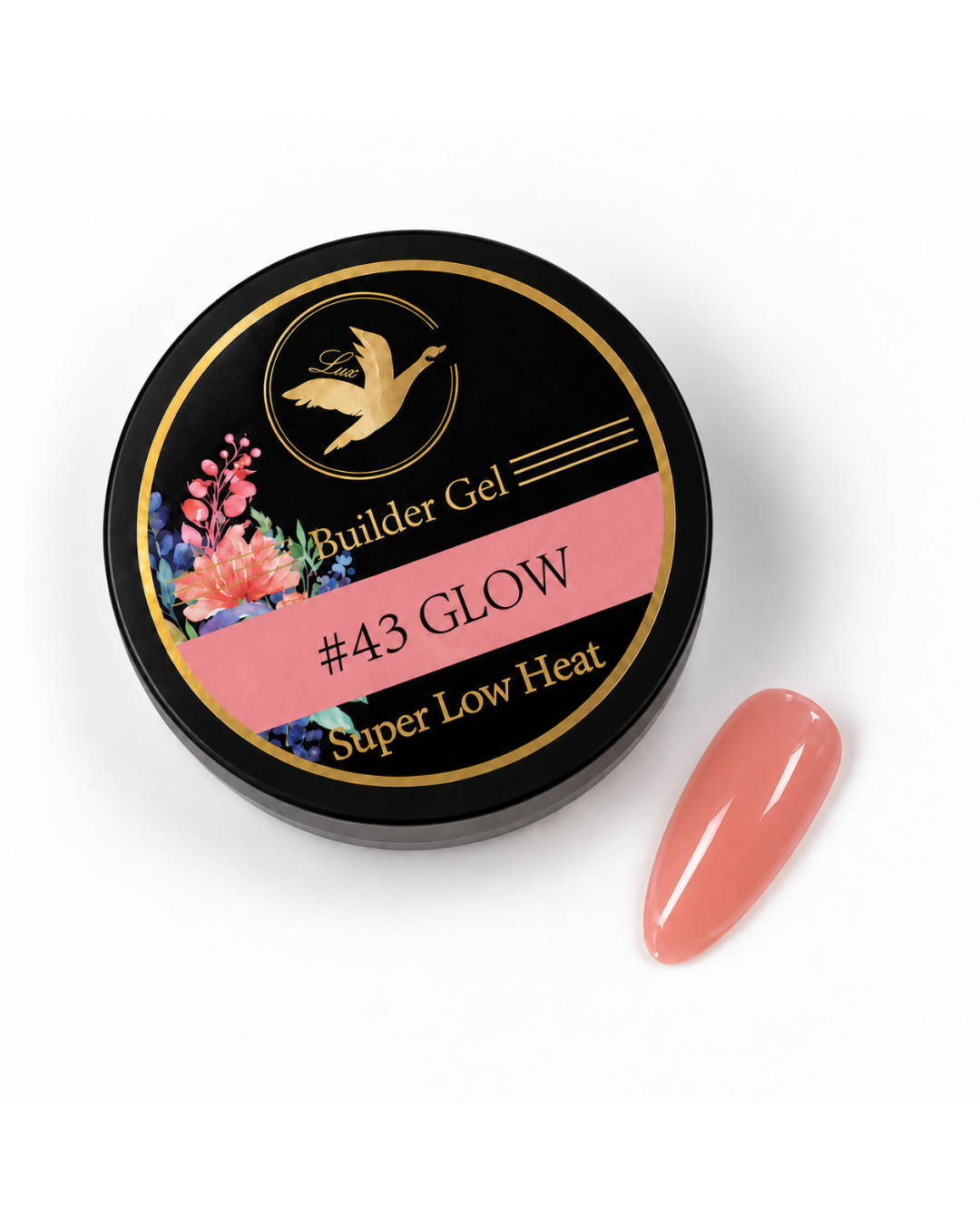 Lux Gel USA #43 Glow – Coral Soft Touch Builder Gel | HEMA & TPO Free
