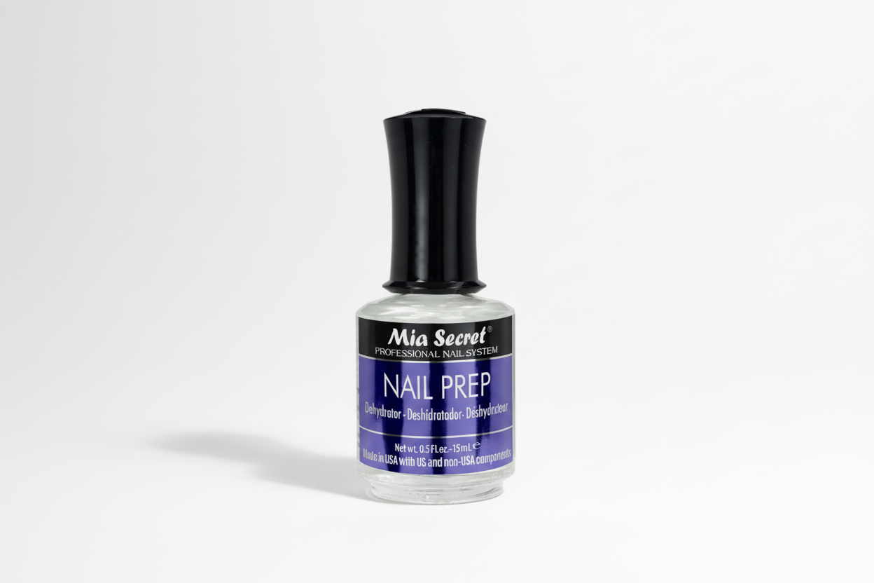 Bottle of Mia Secret Nail Prep on a white background