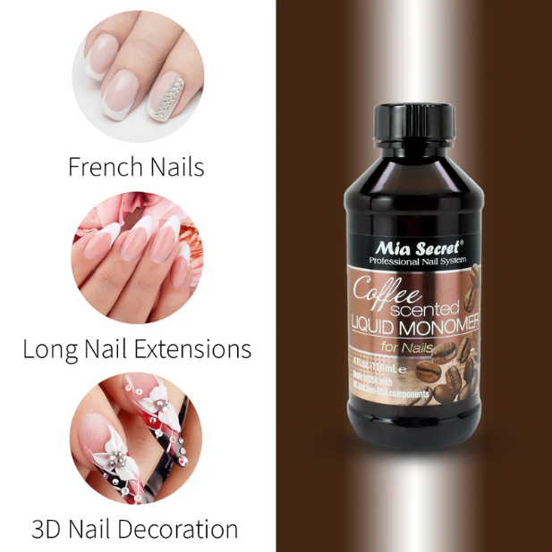 Mia Secret EMA Monomer 4 oz – Coffee Scented, MMA Free & Easy to Use, Professional EMA Acrylic Liquid