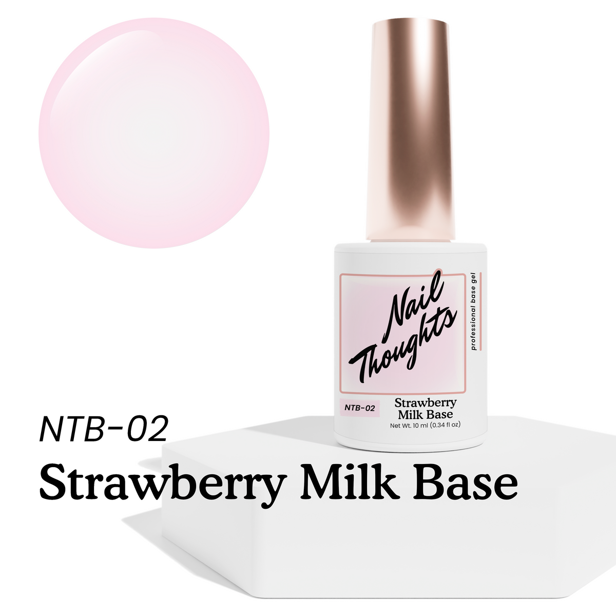 Kokoist x Nail Thoughts Strawberry Milk Base Gel 15ml – Sheer Milky Pink Tinted
