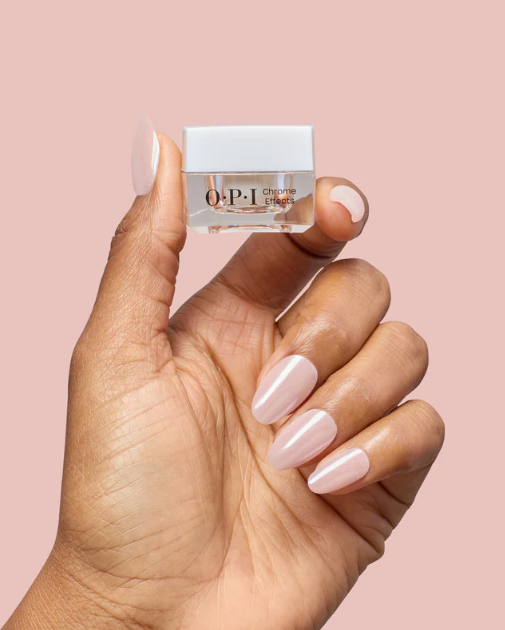 OPI Chrome Powder – Tin Man Can – White Transparent Chrome for Glazed Donut Nails