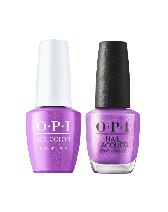 OPI Duos I Sold My Crypto S012 – Shimmery Violet Nail Polish (Gel + Regular Lacquer, Get Rich Quick Shine)