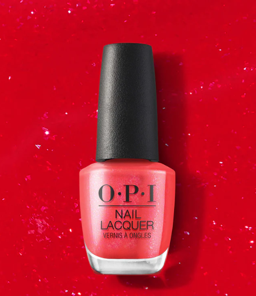 OPI Duos Left Your Texts on Red S010 – Shimmery Red Nail Polish (Gel + Regular Lacquer, Makes Them Want You More)