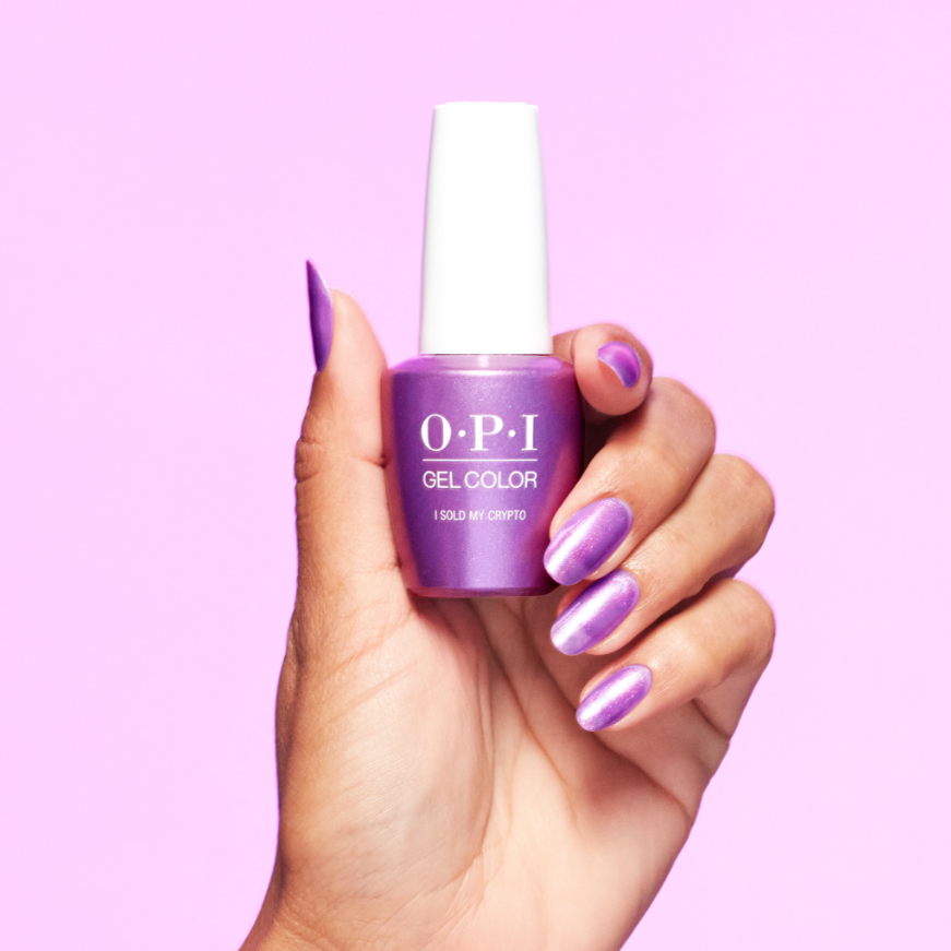 OPI Duos I Sold My Crypto S012 – Shimmery Violet Nail Polish (Gel + Regular Lacquer, Get Rich Quick Shine)