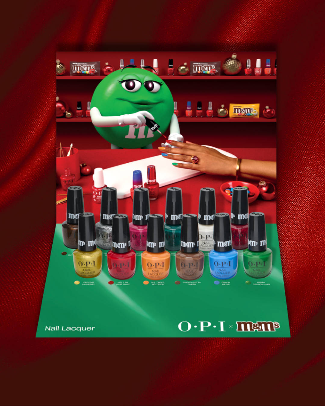 OPI x M&M’S Holiday 2026 Collection – 12 Nail Lacquer Set with Display