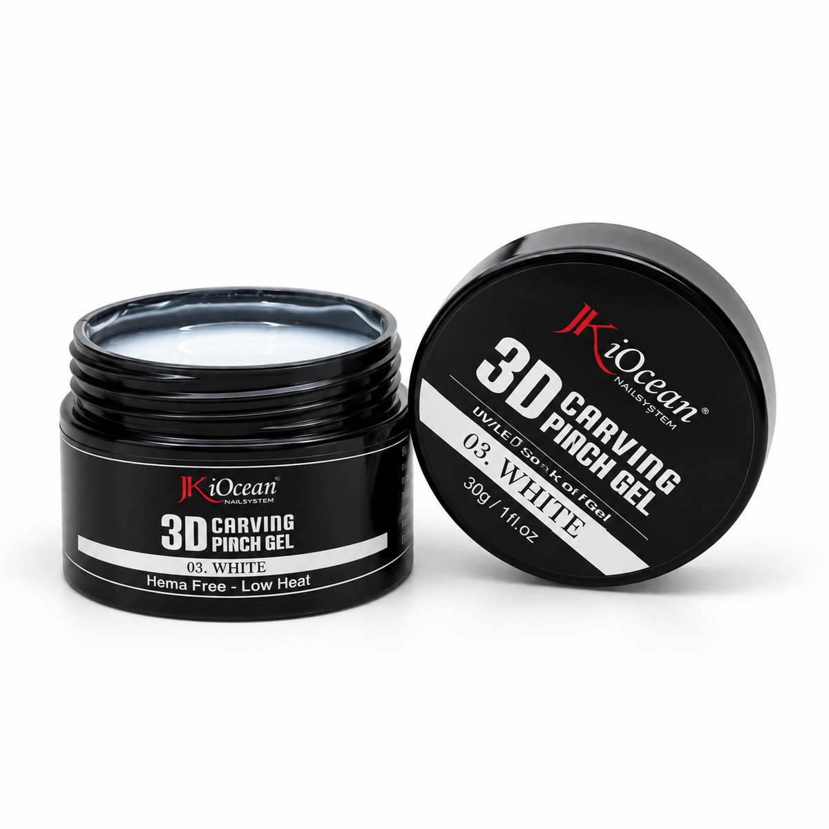 3D Molding Gel 30g – White, Clear & Pearlescent Pink | Sculpting Gel for 3D Flowers, Nail Art & Textured Designs | Non-Yellowing, Hold-Its-Shape Formula for Pro Nail Techs