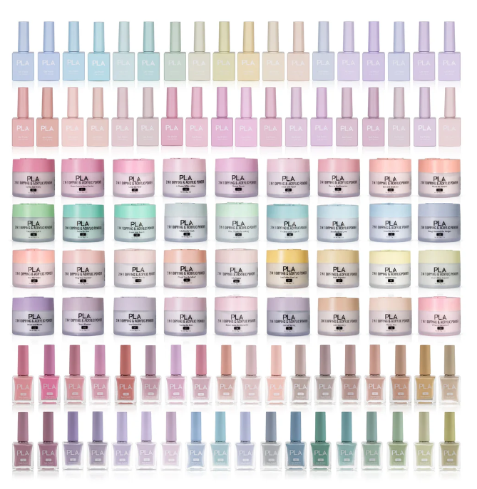 PLA Gram Gram's Rose Garden: 3-in-1 Nail System Dip Powder & Acrylic Nail Kit with Gel & Lacquer