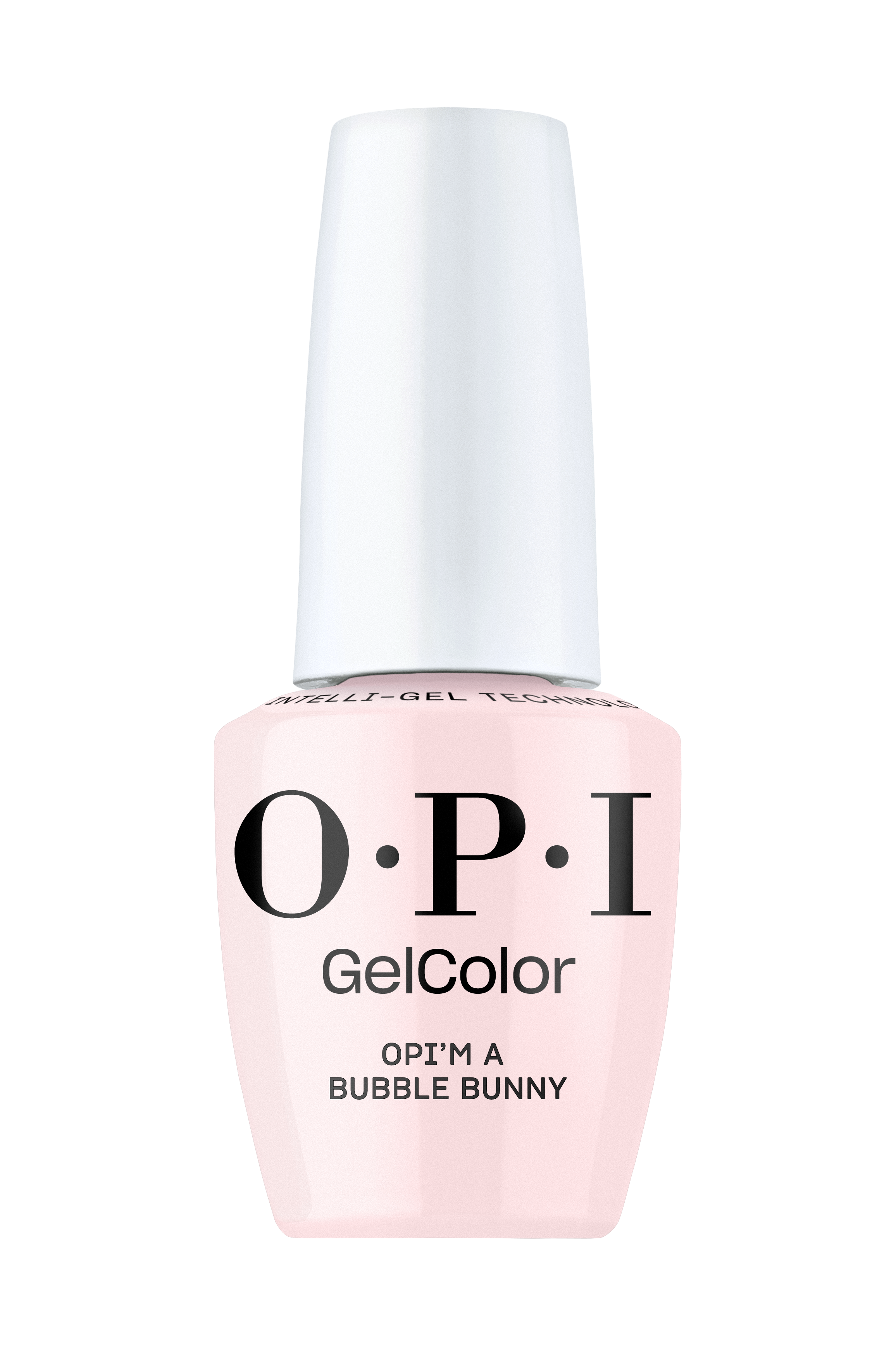 OPI nail polish bottle with a white cap on a white background