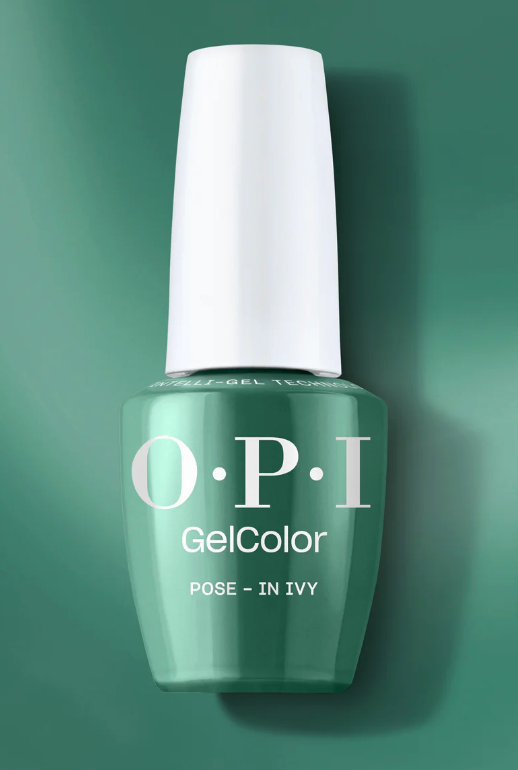OPI Gel Color Pose-in-Ivy S057 | Lush Green Jelly Gel Nail Polish - Buildable Sheer-to-Opaque Soak-Off UV/LED
