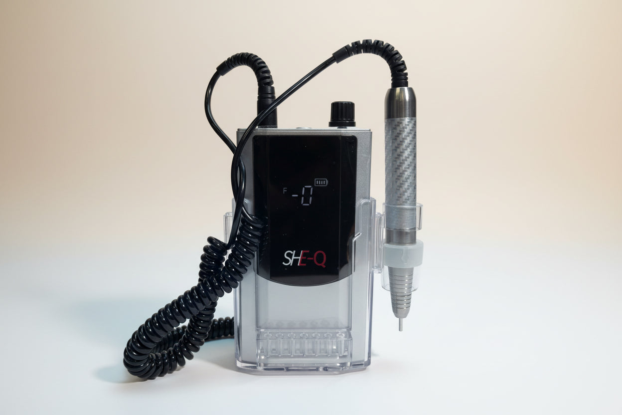 Electrolysis machine with coiled cable on a white background