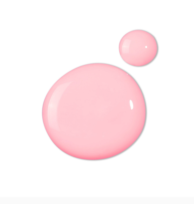 Two pink beads on a white background