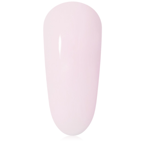 Light pink nail polish on a white background