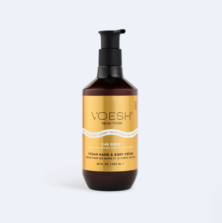 VOESH Imperial Gold 24K Vegan Hand & Body Crème – Luxury Moisturizer with Real 24K Gold, Nourishing Hydrating Cream for Hands and Body, Cruelty-Free