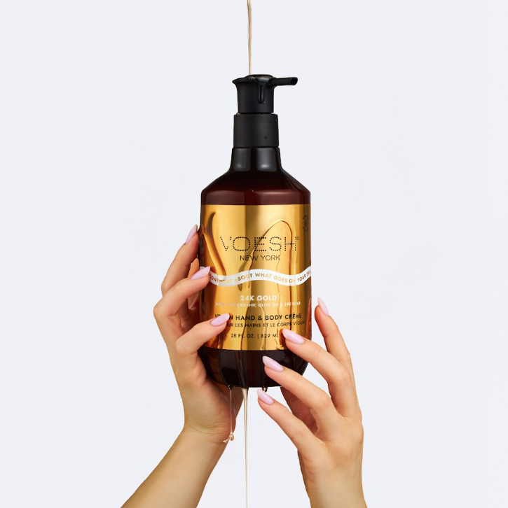 VOESH Imperial Gold 24K Vegan Hand & Body Crème – Luxury Moisturizer with Real 24K Gold, Nourishing Hydrating Cream for Hands and Body, Cruelty-Free