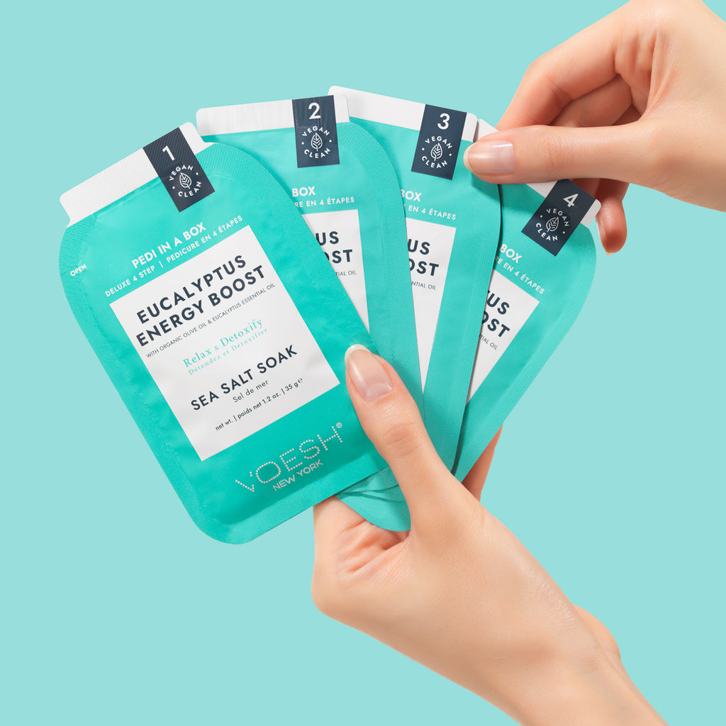 VOESH Relaxing Spa Pedicure Kit 4 Steps - The Refresh Spectrum 3-Pack (Cucumber, Eucalyptus & Jasmine)