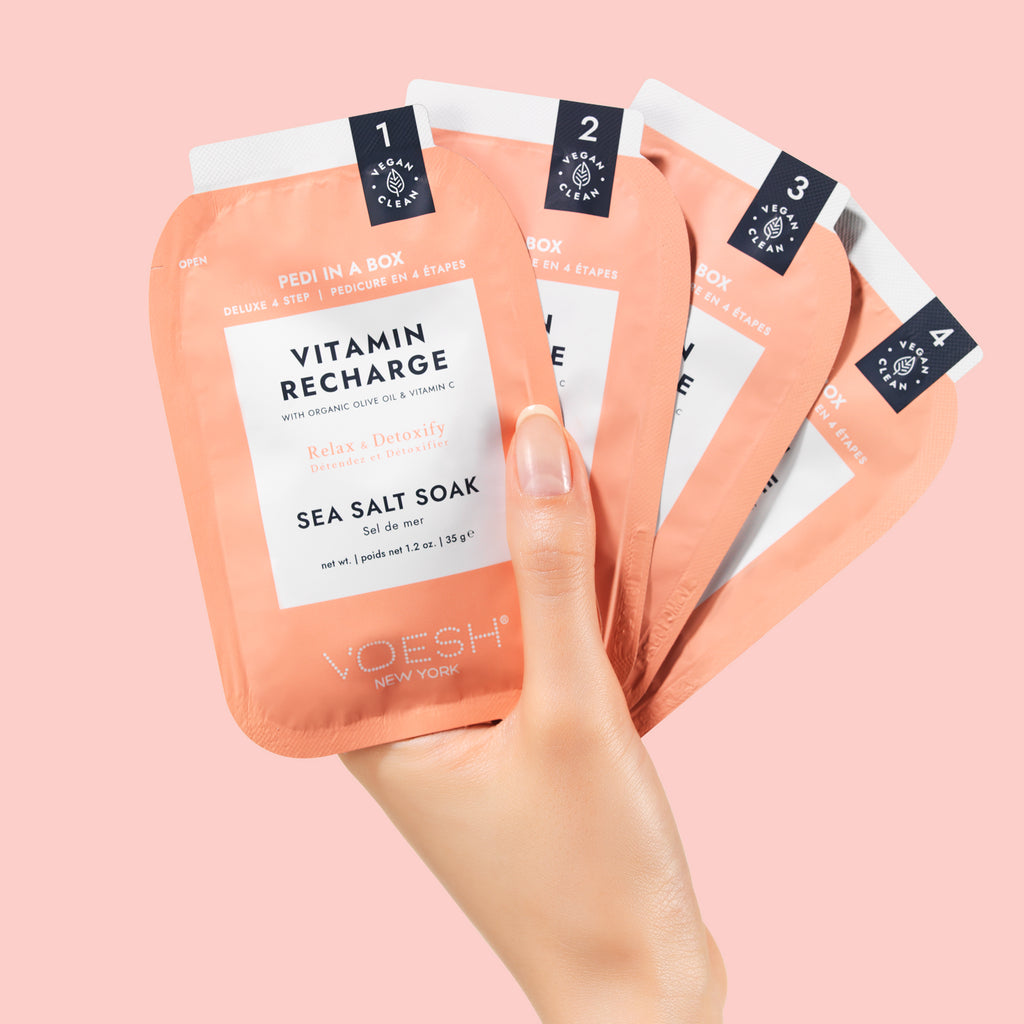 VOESH Pedi Kit 4 Steps - The Citrus Revival Collection (Tangerine Glow, Lemon Fresh and Vitamin Recharge)