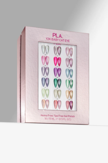 PLA Y2K Cat Eye Gel Polish Collection – 18 Colors Vibrant Pink Metallic Blue Purple