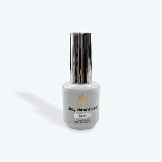 CROWN Metallic Silver Nail Design