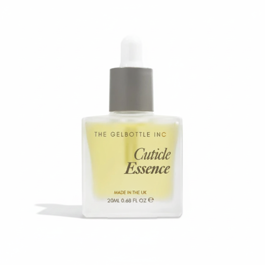 Bottle of Cuticle Essence from The Gelbottle Inc on a white background